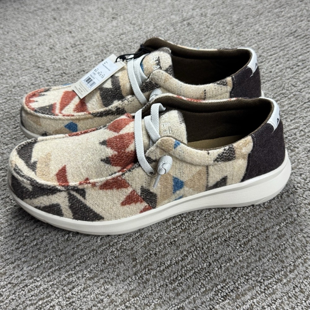 Ariat Mens 8.5 Hilo Vintage Southwestern Flannel Casual Slip On Shoe Aztec